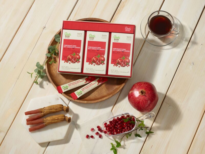الجينسنغ الأحمر الكوري مع فاكهة الرمان ذات القاعدة الجيدة | مجموعة من 3 علب | 10 أكياس في كل صندوق | 300 مل