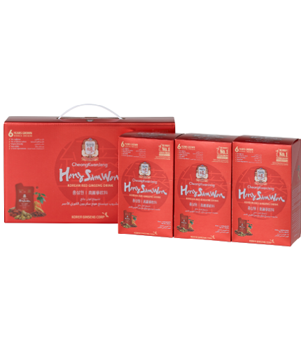 Hong Sam Won | Korean Red Ginseng Drink | Set of 3 boxes |10 Pouches per box | 1500ml