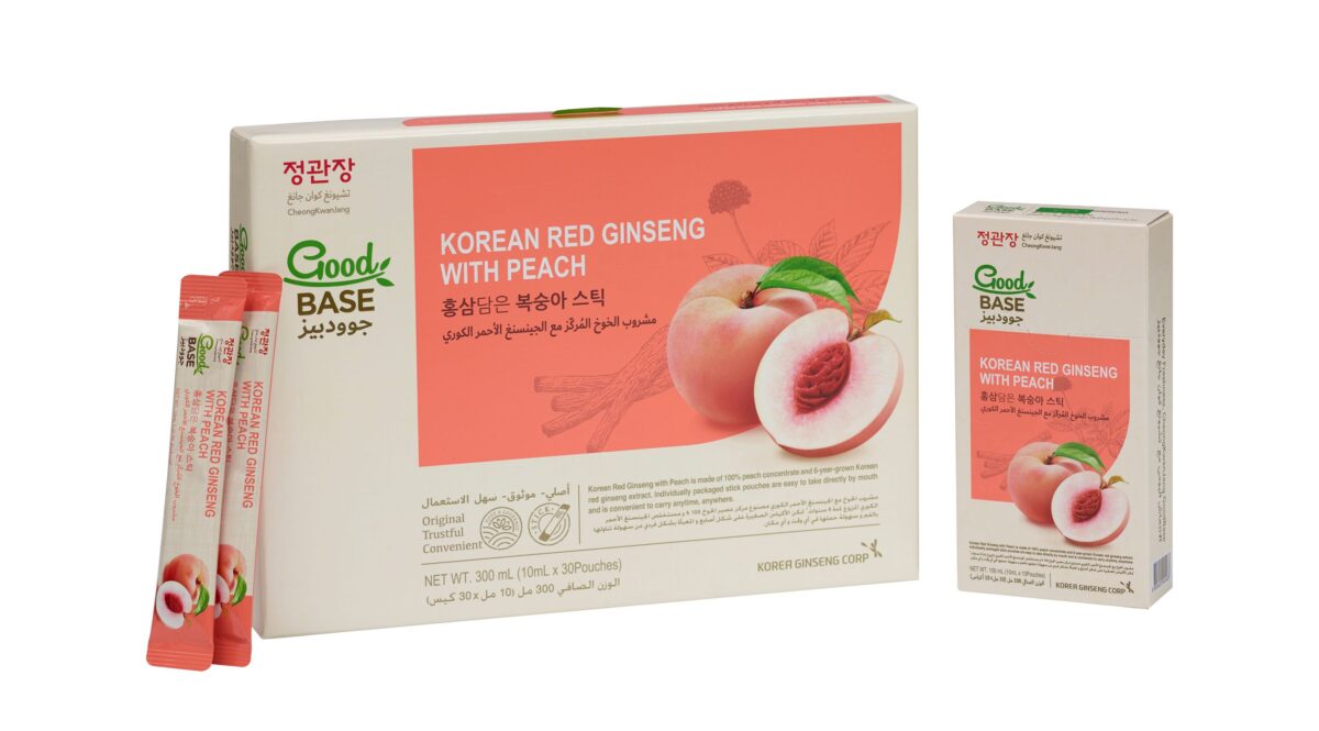 الجنسنج الأحمر الكوري مع مشروب مركز الخوخ 100٪